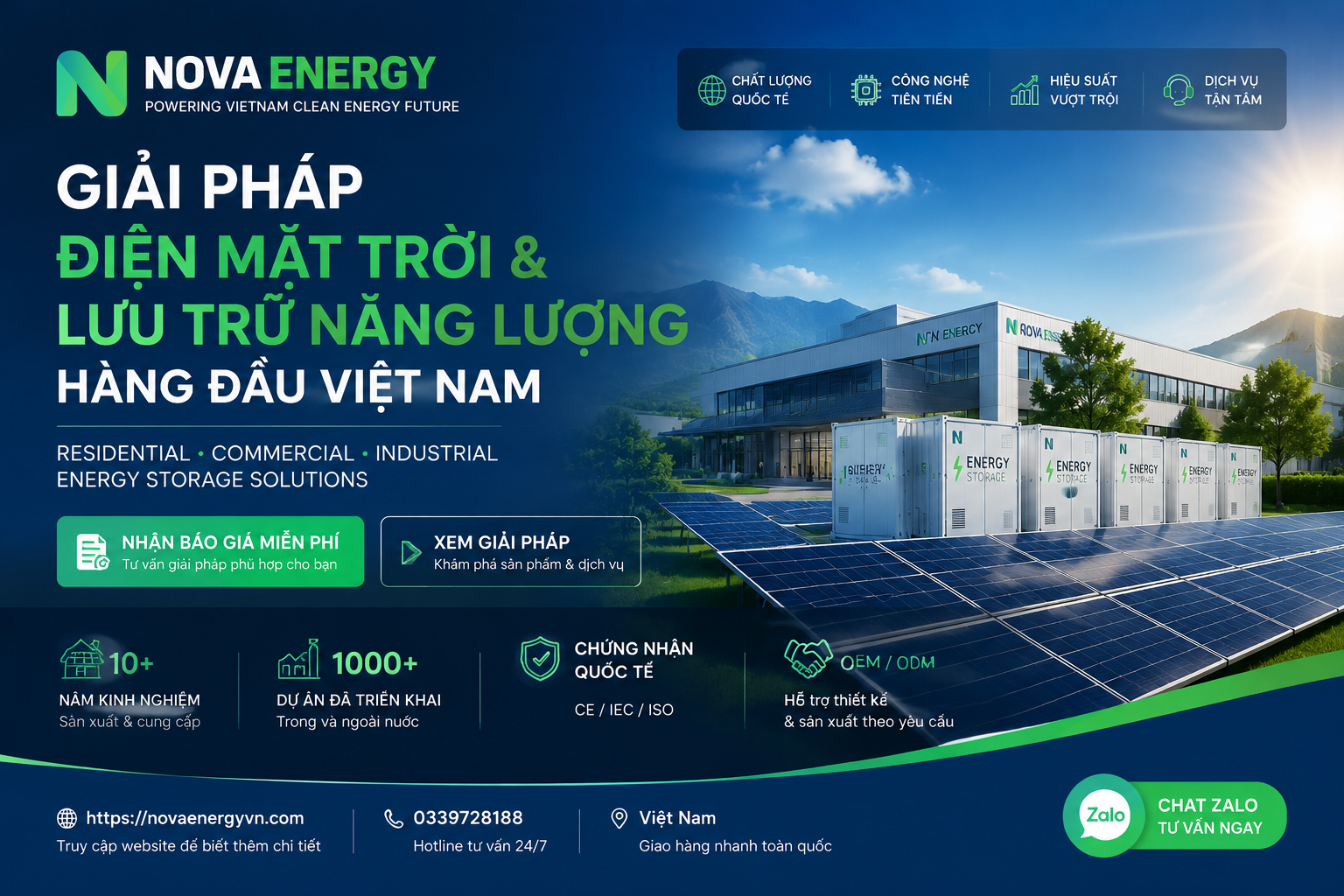 NOVA ENERGY - giải pháp điện mặt trời và lưu trữ năng lượng