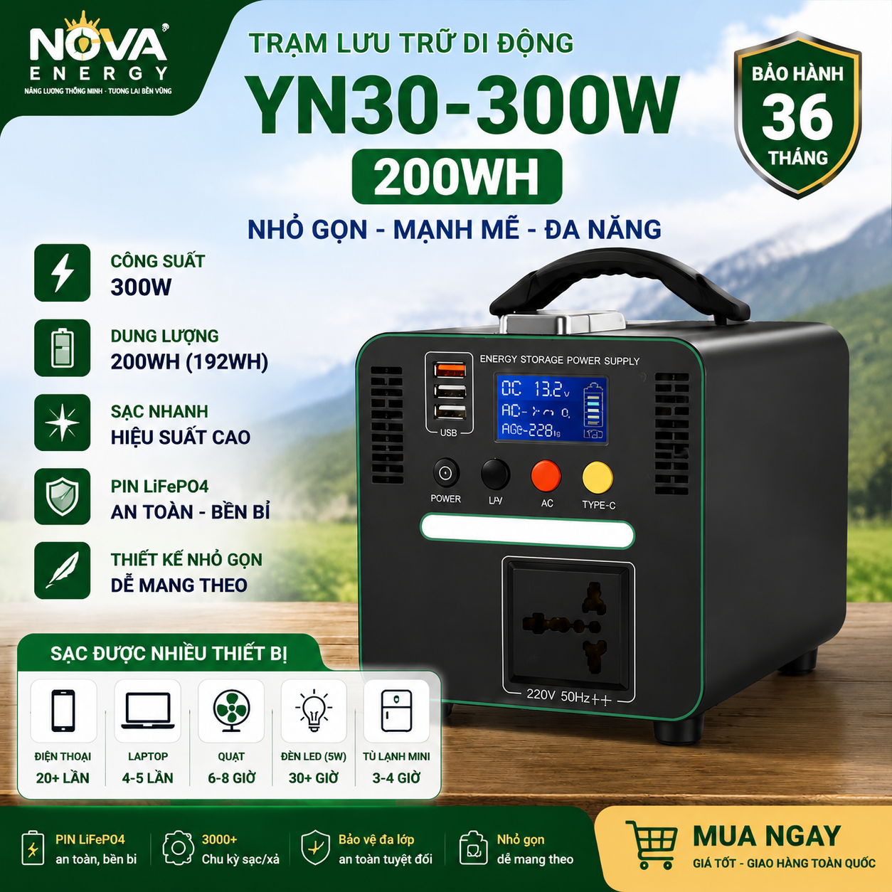 YN30 300W 200Wh